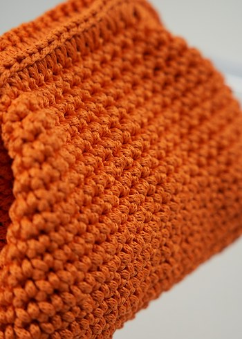 Turuncu Örgü çanta - Görsel 3