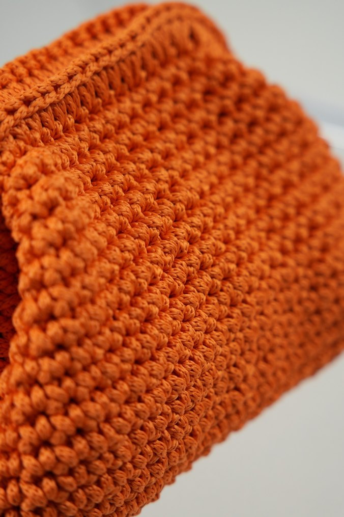Turuncu Örgü çanta - Görsel 3