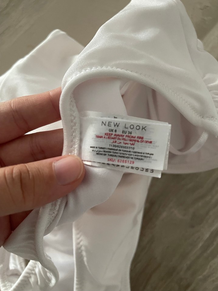 Beyaz Tek Omuzlu Kadın Mayo - Görsel 4