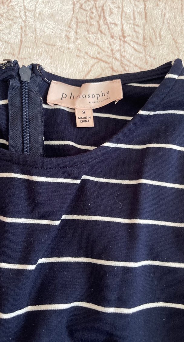 Lacivert Çizgili Hamile Bluzu - Görsel 3