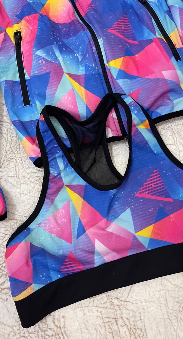 Renkli Tie-Dye Fermuarlı Kadın Spor Takımı - Görsel 2