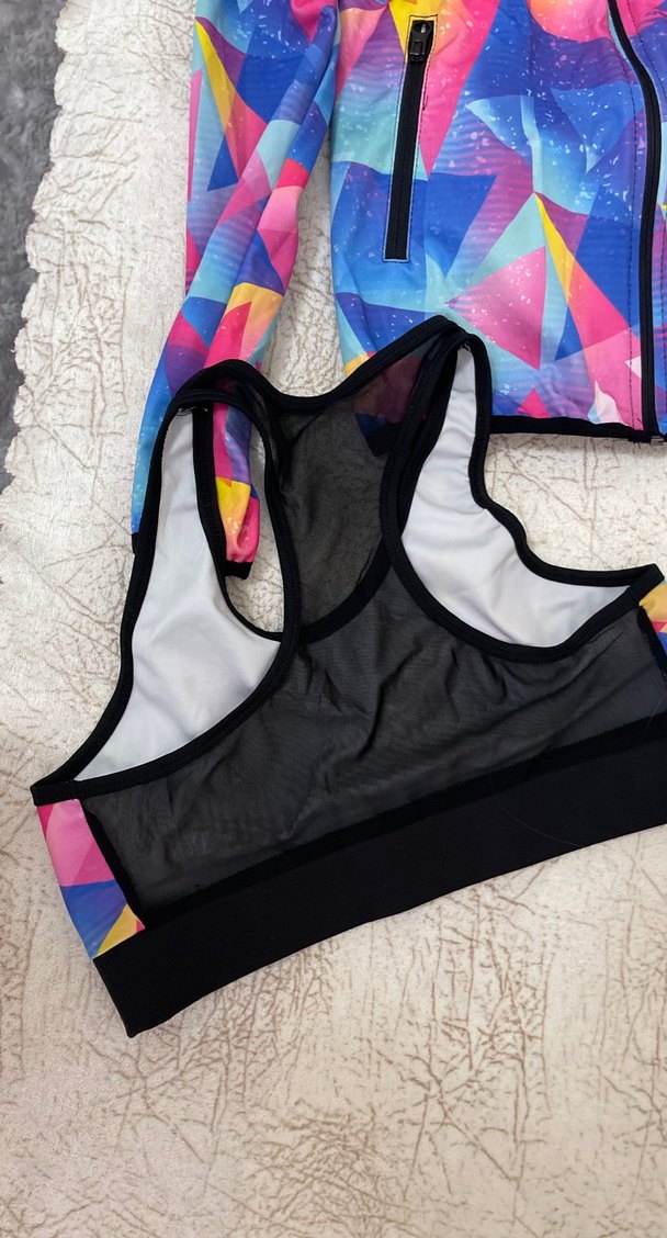 Renkli Tie-Dye Fermuarlı Kadın Spor Takımı - Görsel 3