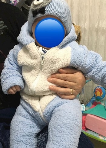 Mavi Kürklü Bebek Tulumu - Görsel 3