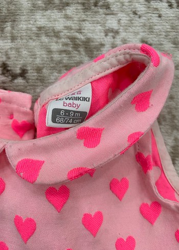 LC Waikiki Lcw kız Çocuk Pembe Kalp Desenli Kolsuz Elbise