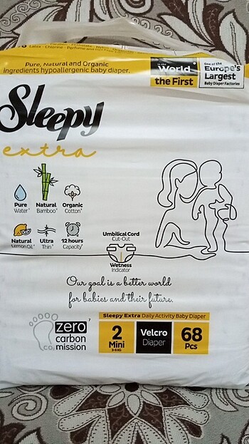 Sleepy extra 2 numara 2 paket 68 adet 3 paket 42li, 2 paket 1 nu