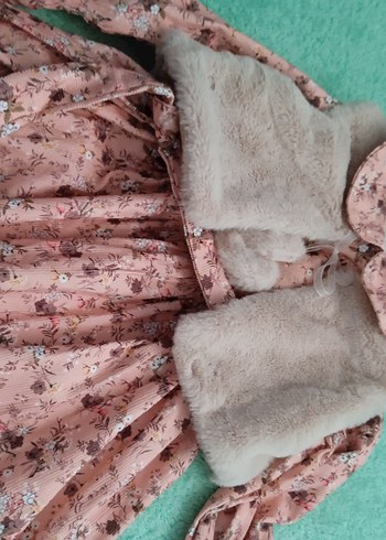 Diğer Kız Çocuk Pembe Çiçekli Dantel Detaylı Elbise