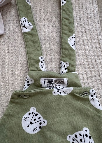 HelloBaby Erkek Çocuk Baskılı Yeşil Salopet Takım