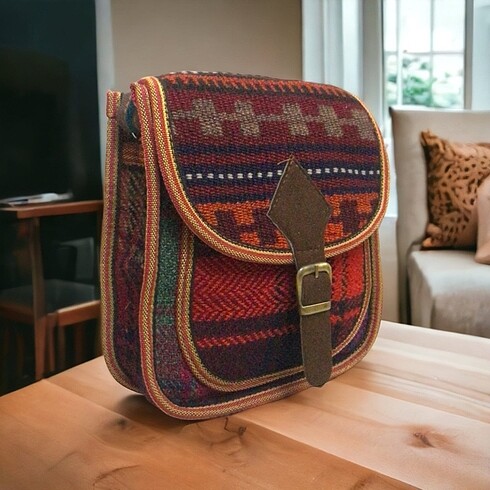 Kilim dokuma omuz çantası