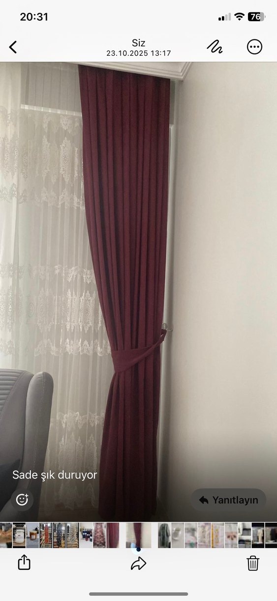 Bordo Modern Klasik Perde - Görsel 2