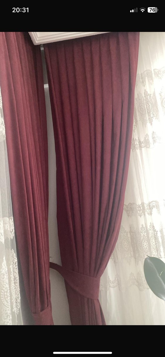 Bordo 4 adet var tanesi Modern Klasik Fon Perde - Görsel 2