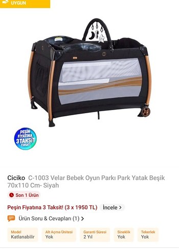 Chicco Siyah Ciciko Beşik Oyun Parkı