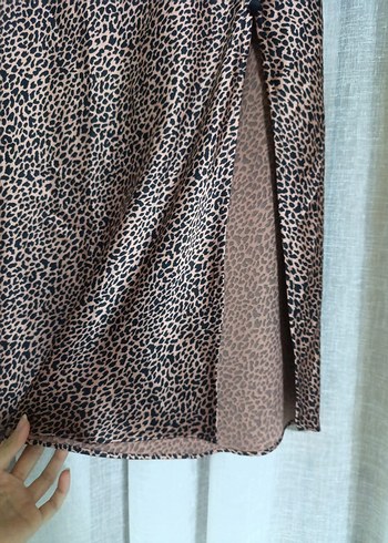 Victoria secret leopar desenli  Midi Etek - Görsel 5