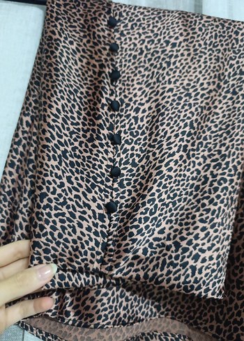 Victoria secret leopar desenli  Midi Etek - Görsel 4