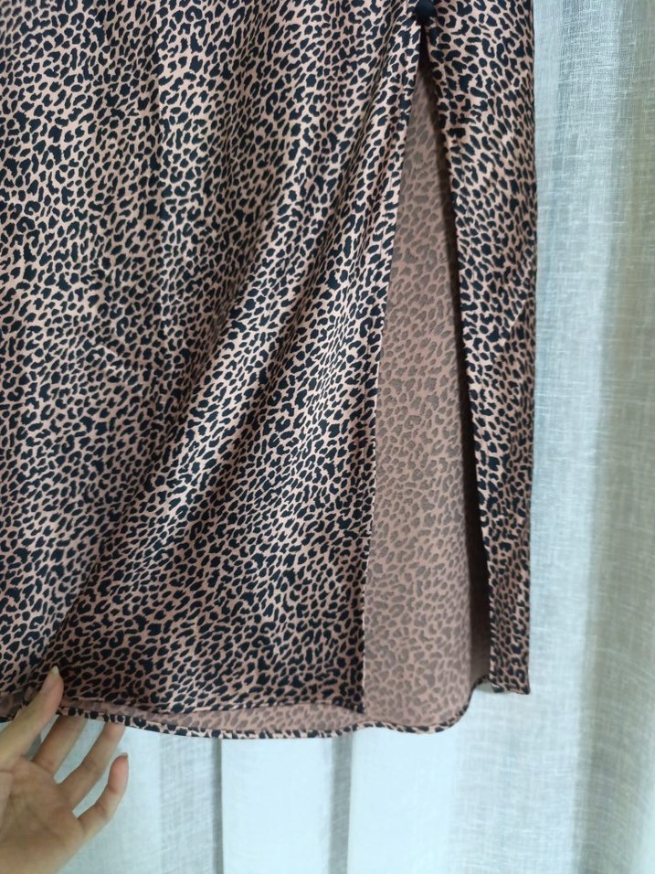 Victoria secret leopar desenli  Midi Etek - Görsel 5