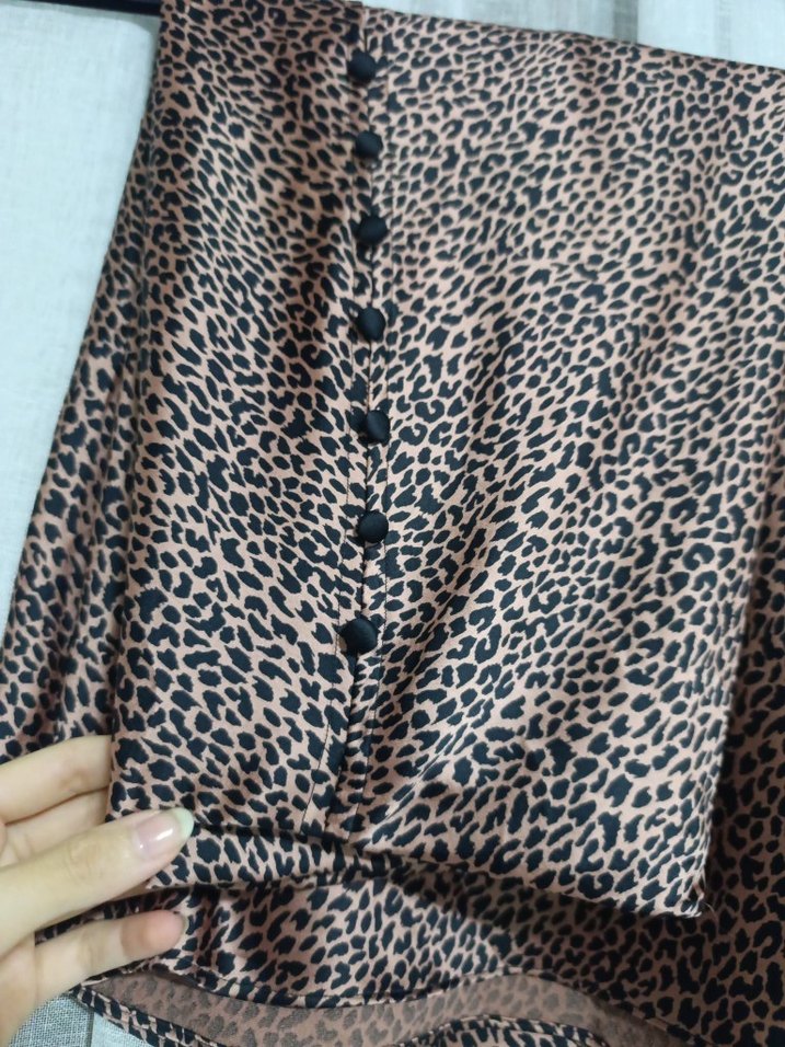 Victoria secret leopar desenli  Midi Etek - Görsel 4