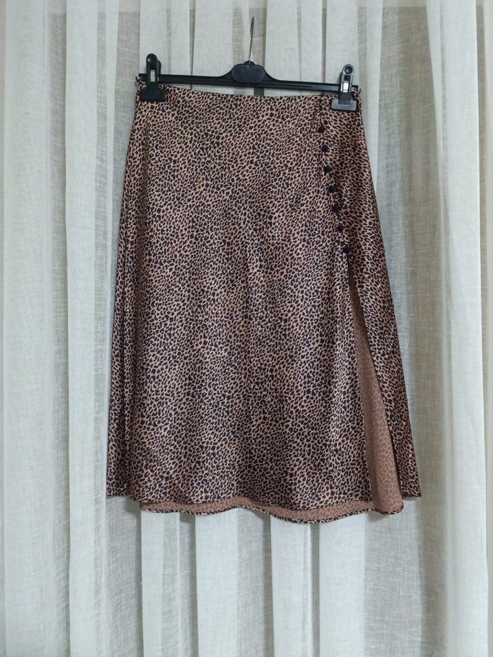 Victoria secret leopar desenli  Midi Etek - Görsel 2