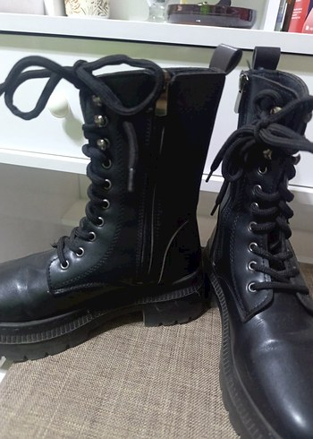 FGZY Shoes Siyah Yandan Fermuarlı ve Bağcıklı Kadın Bot - Görsel 6