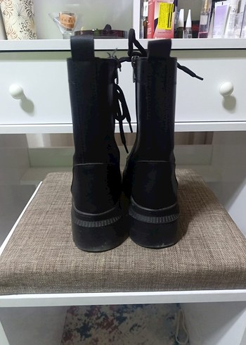 FGZY Shoes Siyah Yandan Fermuarlı ve Bağcıklı Kadın Bot - Görsel 5