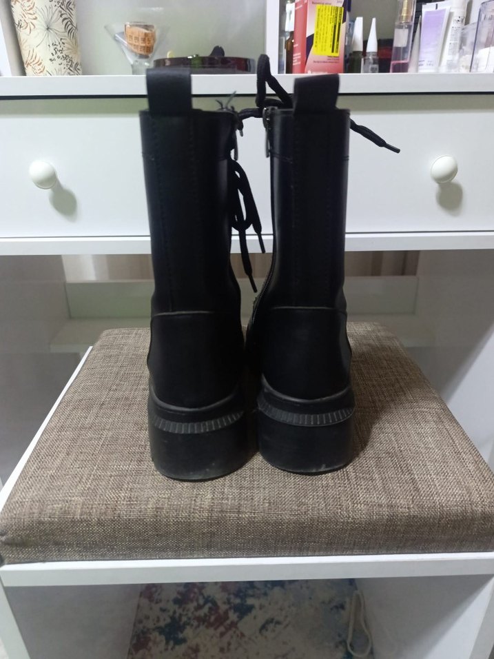 FGZY Shoes Siyah Yandan Fermuarlı ve Bağcıklı Kadın Bot - Görsel 5