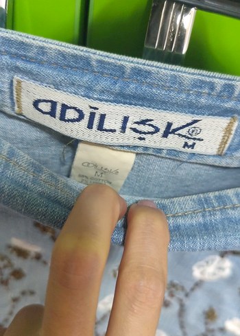 s Beden mavi Renk Nakışlı Adile Mini Kot Etek