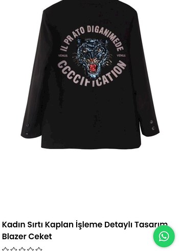 Sırt Kaplan İşlemeli Siyah Kadın Blazer Ceket - Görsel 2