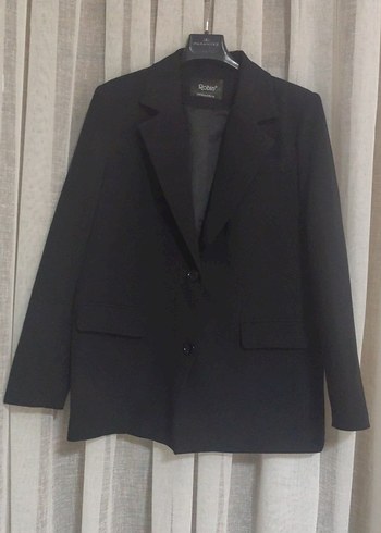 Sırt Kaplan İşlemeli Siyah Kadın Blazer Ceket - Görsel 5