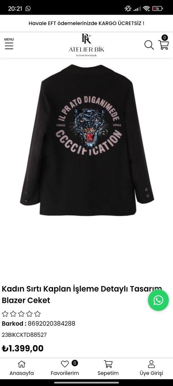 Sırt Kaplan İşlemeli Siyah Kadın Blazer Ceket - Görsel 2