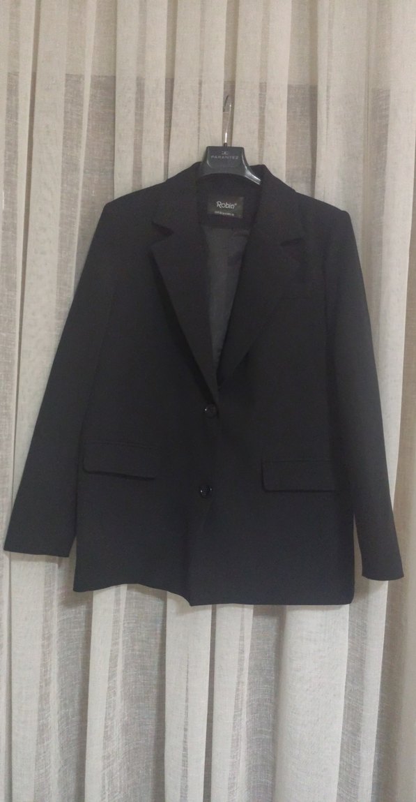 Sırt Kaplan İşlemeli Siyah Kadın Blazer Ceket - Görsel 5