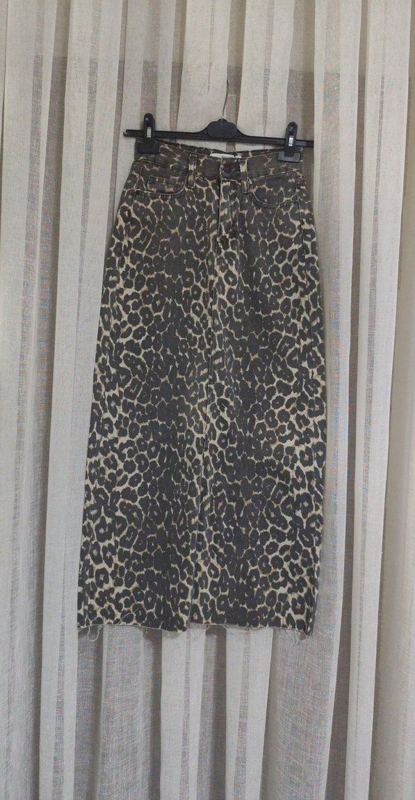 Leopar Desenli Kadın Uzun Etek - Görsel 2
