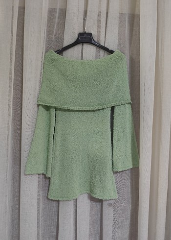 oh polly Uzun Kollu Madonna yaka Mini Triko Elbise - Görsel 7