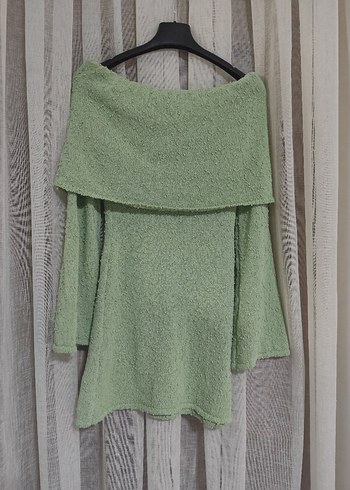 oh polly Uzun Kollu Madonna yaka Mini Triko Elbise - Görsel 4