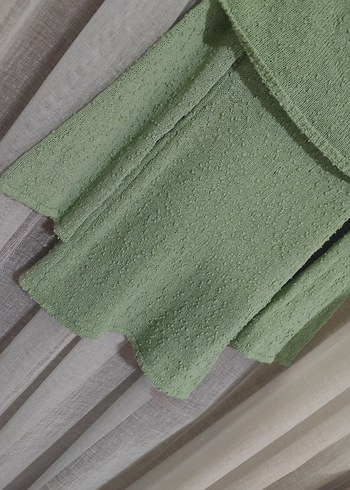 oh polly Uzun Kollu Madonna yaka Mini Triko Elbise - Görsel 5