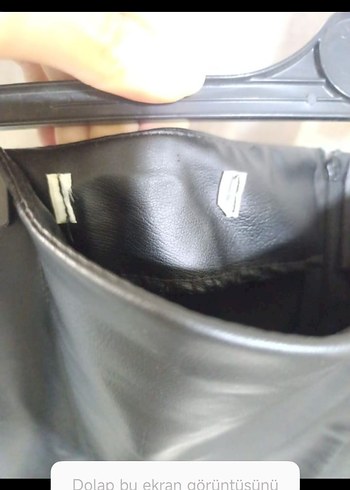 Siyah Deri Mini Etek - Görsel 5