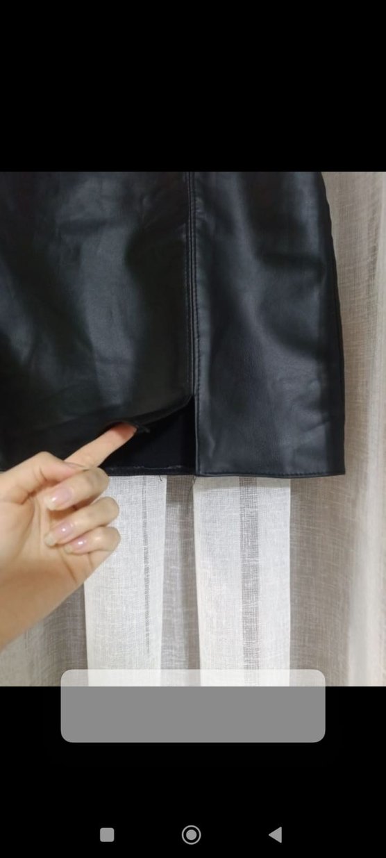 Siyah Deri Mini Etek - Görsel 3