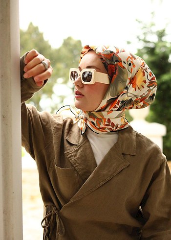 Beden Camel Renkli Bohem Kadın Fular
