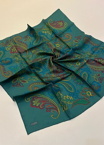 Çok Renkli İpek Kadın Fular - Görsel 16