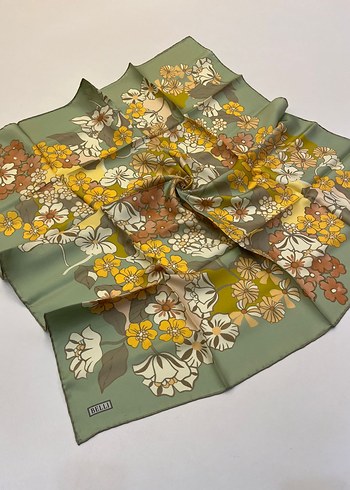 Çok Renkli İpek Kadın Fular - Görsel 4