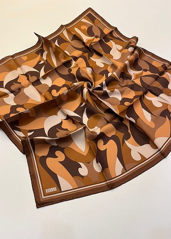 Çok Renkli İpek Kadın Fular - Görsel 6