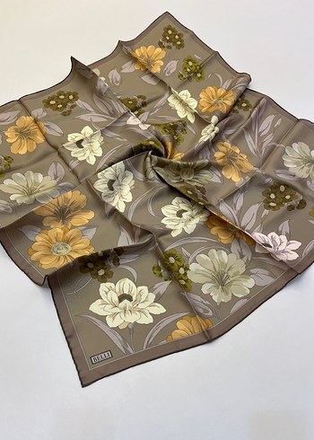 Çok Renkli İpek Kadın Fular - Görsel 14