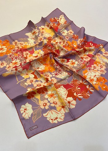 Çok Renkli İpek Kadın Fular - Görsel 9