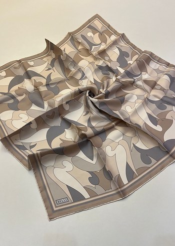 Çok Renkli İpek Kadın Fular - Görsel 7