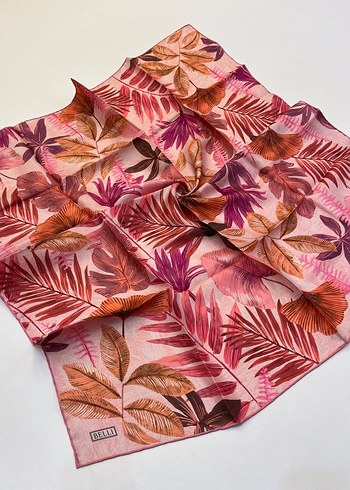 Çok Renkli İpek Kadın Fular - Görsel 19