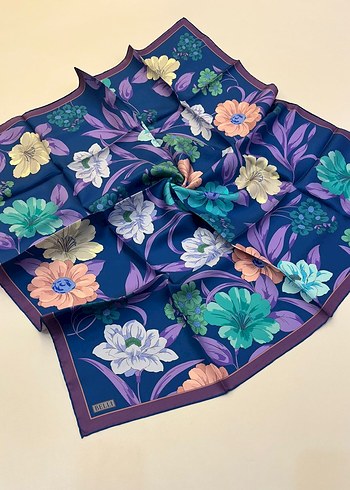 Çok Renkli İpek Kadın Fular - Görsel 15