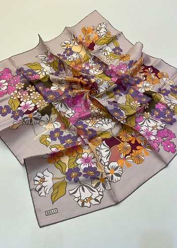 Çok Renkli İpek Kadın Fular - Görsel 11