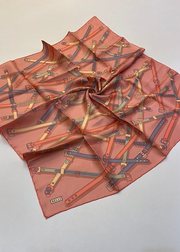 Kadın Pilili Çok Renkli İpek Fular - Görsel 20