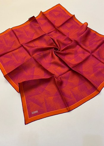 Kadın Pilili Çok Renkli İpek Fular - Görsel 11