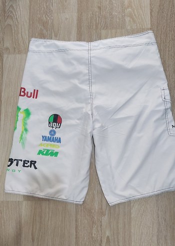 Beyaz Baskılı Erkek Mini Yüzme Şortu - Görsel 2