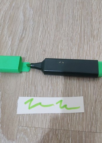 Parlak Yeşil Fosforlu Kalem - Görsel 2