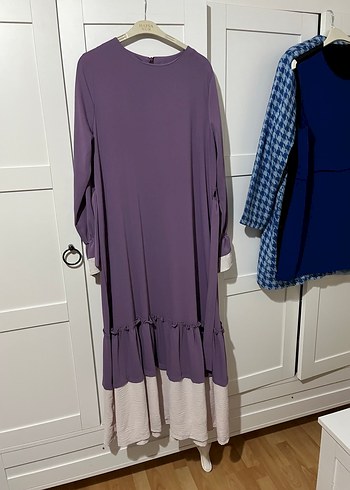 Uzun Lima Kadın Elbise, Fırfırlı, Uzun Kollu - Görsel 2