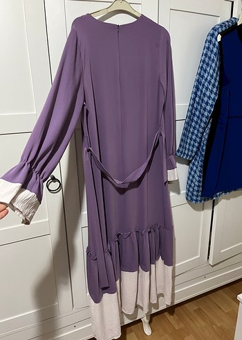 Uzun Lima Kadın Elbise, Fırfırlı, Uzun Kollu - Görsel 3